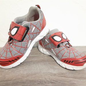 SPIDERMAN MARVEL LIGHT UP! KIDS BOYS SIZE 12 BLACK GRAY RED BLUE SNEARKERS